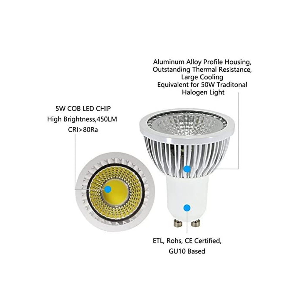 LED Spotlight Bulb 6/9/12W Warm/Cold White 10pcs GU10 AC220V/110V COB Downlight Home Decoration