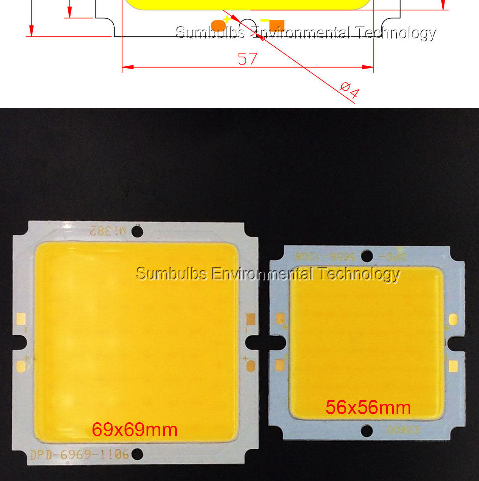 LED Light 69MM 56MM 20W 30W COB Square Chip On Board Light Source Lamp for Downlight Floodlight Super Bright DC 36V 40V