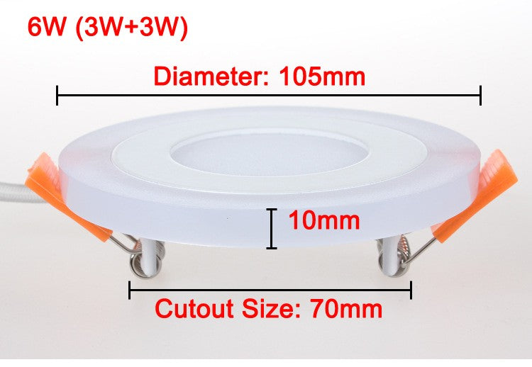 New Design LED Panel Downlight 6W 9W 16W 3 Model LED Panel Light AC85-265V Recessed Ceiling Lamp Aluminum Acrylic Painel Lights