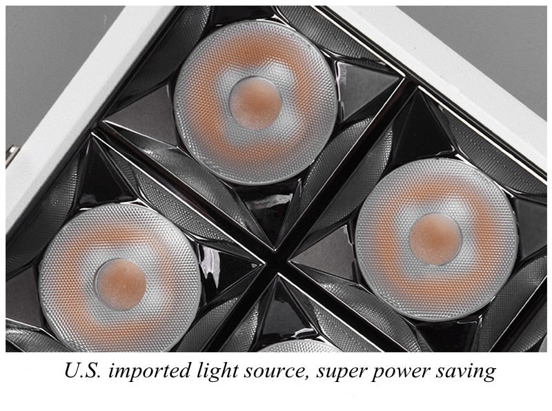 Dimmable Recessed Led Downlight 240v Spotlights Square Cob Ceiling Downlight Led Living Room Ceiling Light Spot TV Background