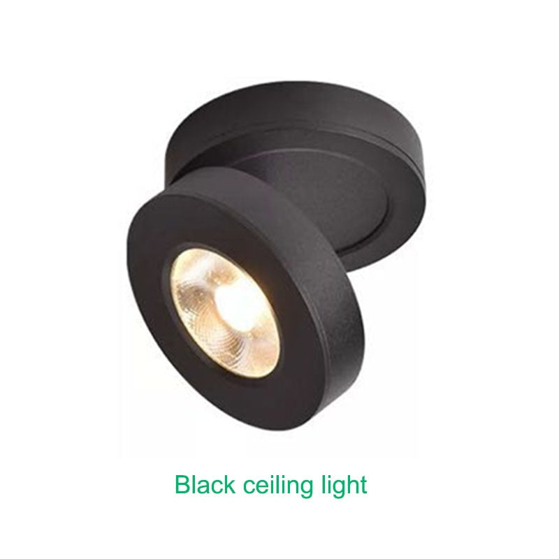 LED ceiling spotlight, track light 3W 5W 7W 10W ultra-thin surface mounted downlight, foldable 360-degree rotating background wall