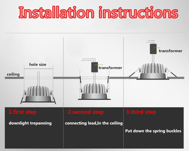 LED Ceiling downlight Epistar 1PCS 3W 5W 7W 9W 12W LED ceiling lamp Recessed Spot light AC220V 230V for home illumination
