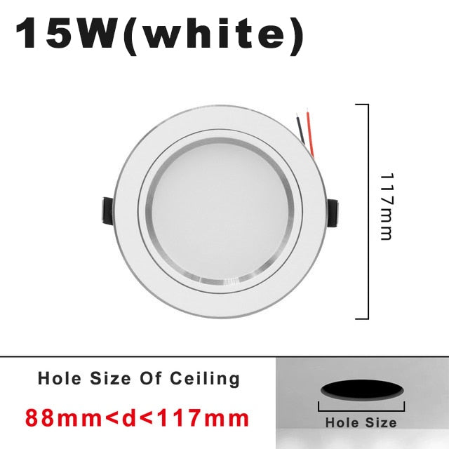 5W 9W 12W 15W 18W White/Warm white LED Spot Lighting Led Bulb For Bedroom Kitchen Dining room LED Downlight Round Recessed