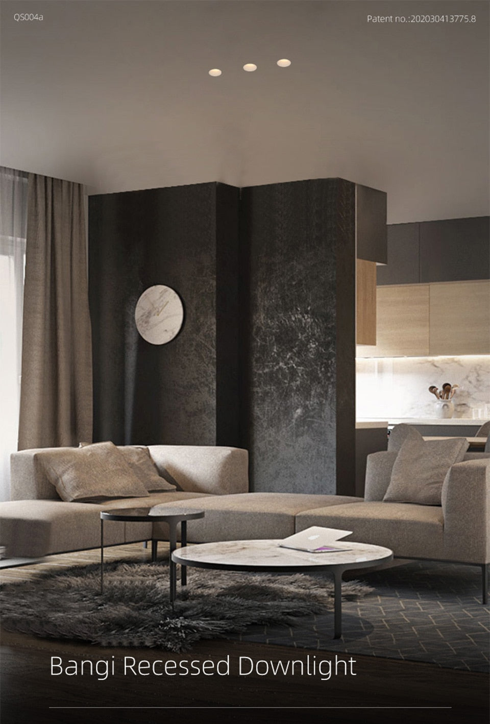 Aisilan Modern LED recessed downlight frameless built-in spot lamp Minimalist Convenient installation for living room bedroom