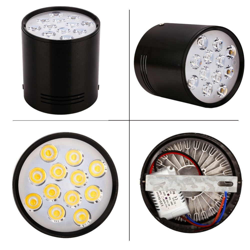 Surface Mounted Downlights 3W 5W 7W 12W LED Spot Ceiling Lights Lamps White Black Body for living room bathroom kitchen lights