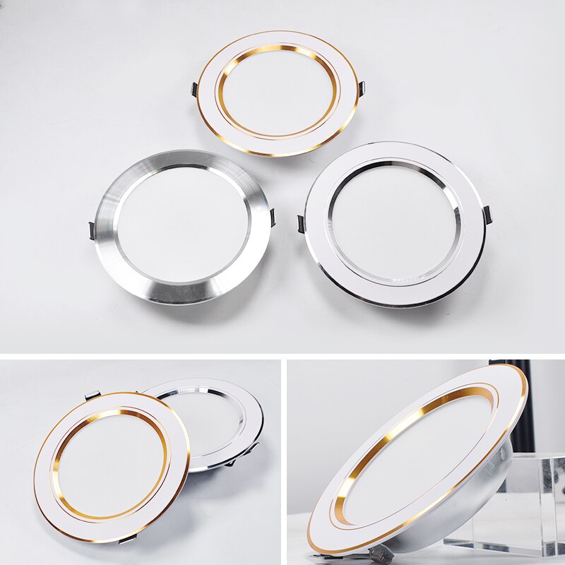 OK-B LED Downlight 4Pcs/Lot 3W 5W 9W 12W 15W 18W Spot 220V Gold Silver White Ultra Thin Aluminum Round Recessed LED Lighting