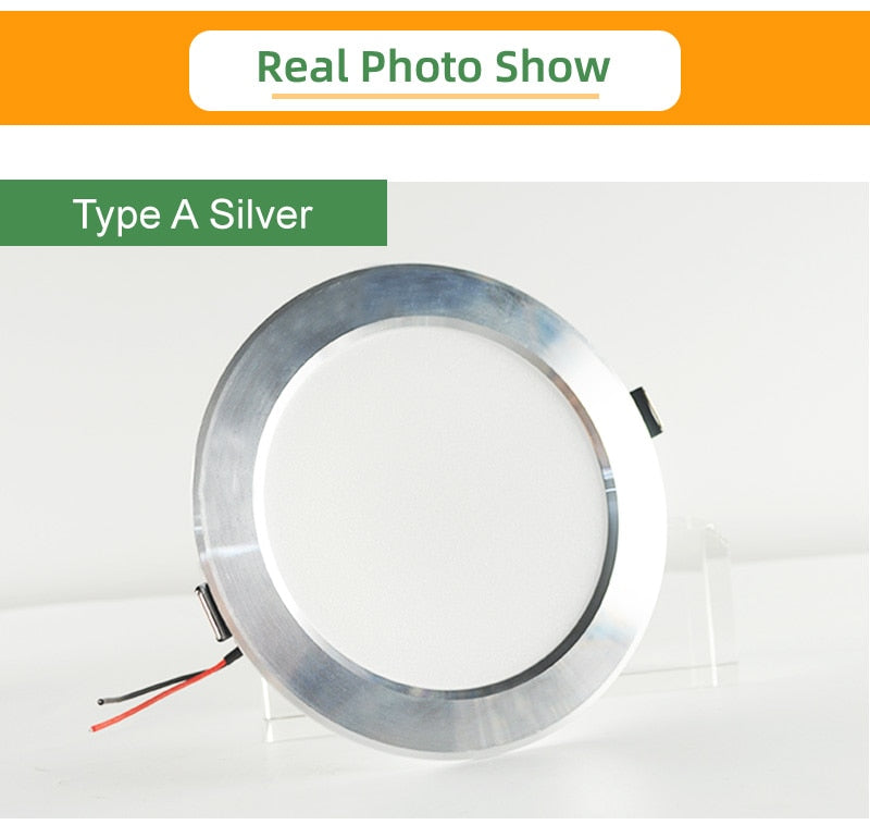 OK-B LED Downlight 4Pcs/Lot 3W 5W 9W 12W 15W 18W Spot 220V Gold Silver White Ultra Thin Aluminum Round Recessed LED Lighting