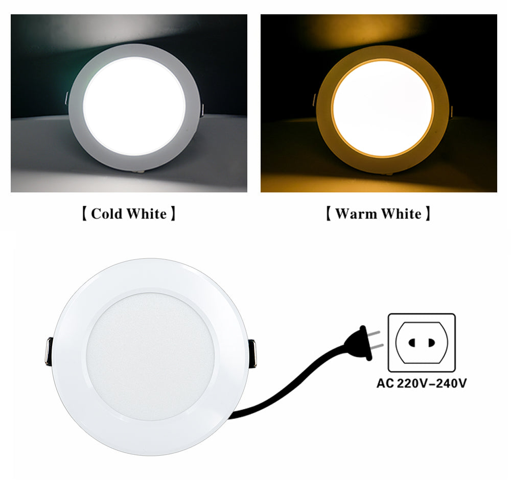 LED Downlight 10pcs/lot 3W 5W 7W 9W 12W 15W LED Lamp AC 220V Spotlight Recessed Round LED Panel Light Indoor Lighting Down light
