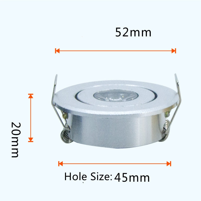 Mini Recessed led Spotlight 1W 3W COB Ceiling panels Downlight White Black Silver Gold Small Lamp AC 85-265V+Drive