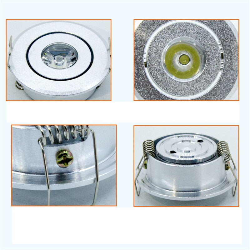 Mini Recessed led Spotlight 1W 3W COB Ceiling panels Downlight White Black Silver Gold Small Lamp AC 85-265V+Drive