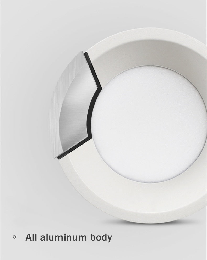 Anti-Glare LED Downlight Narrow Border Dimmable COB LED Ceiling Lamp Living Room Restaurant Background Recessed Spot Light