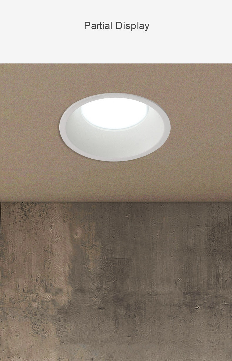 Anti-Glare LED Downlight Narrow Border Dimmable COB LED Ceiling Lamp Living Room Restaurant Background Recessed Spot Light