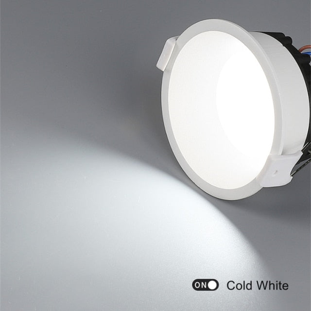 Anti-Glare LED Downlight Narrow Border Dimmable COB LED Ceiling Lamp Living Room Restaurant Background Recessed Spot Light