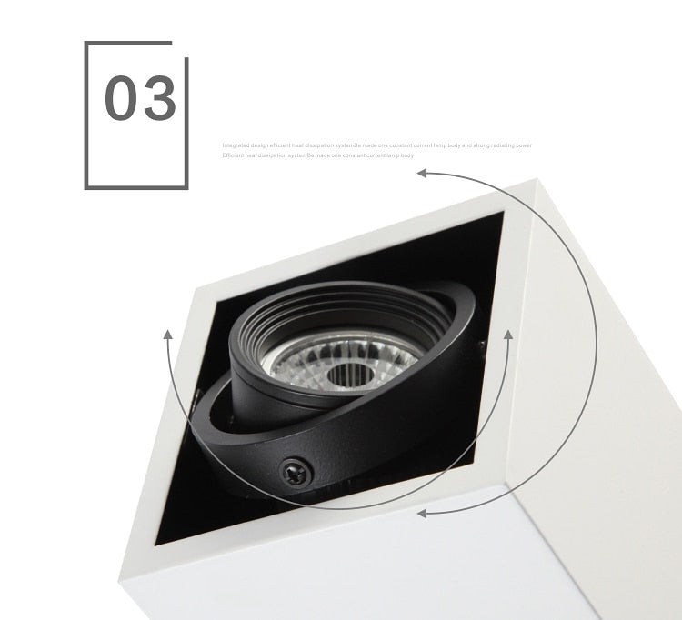 LED spot lighting LED Grille spotlights gallbladder 5W MR16*3 360 angle adjustment anti-glare Bean Lamp Ceiling Downlighting