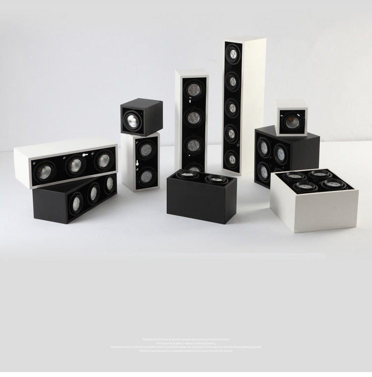 LED spot lighting LED Grille spotlights gallbladder 5W MR16*3 360 angle adjustment anti-glare Bean Lamp Ceiling Downlighting