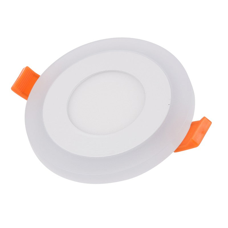 Ultra Slim 3/6/12/18W Round Concealed Dual Color LED Panel Light Cool White Lamp Acrylic Downlight AC 110V 220V