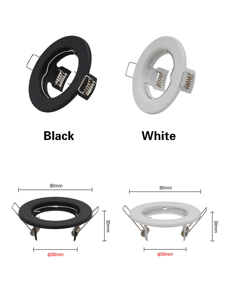 Round white Recessed LED Ceiling Light NO Adjustable Frame MR16 GU10 Bulb Fixture Downlight Holder