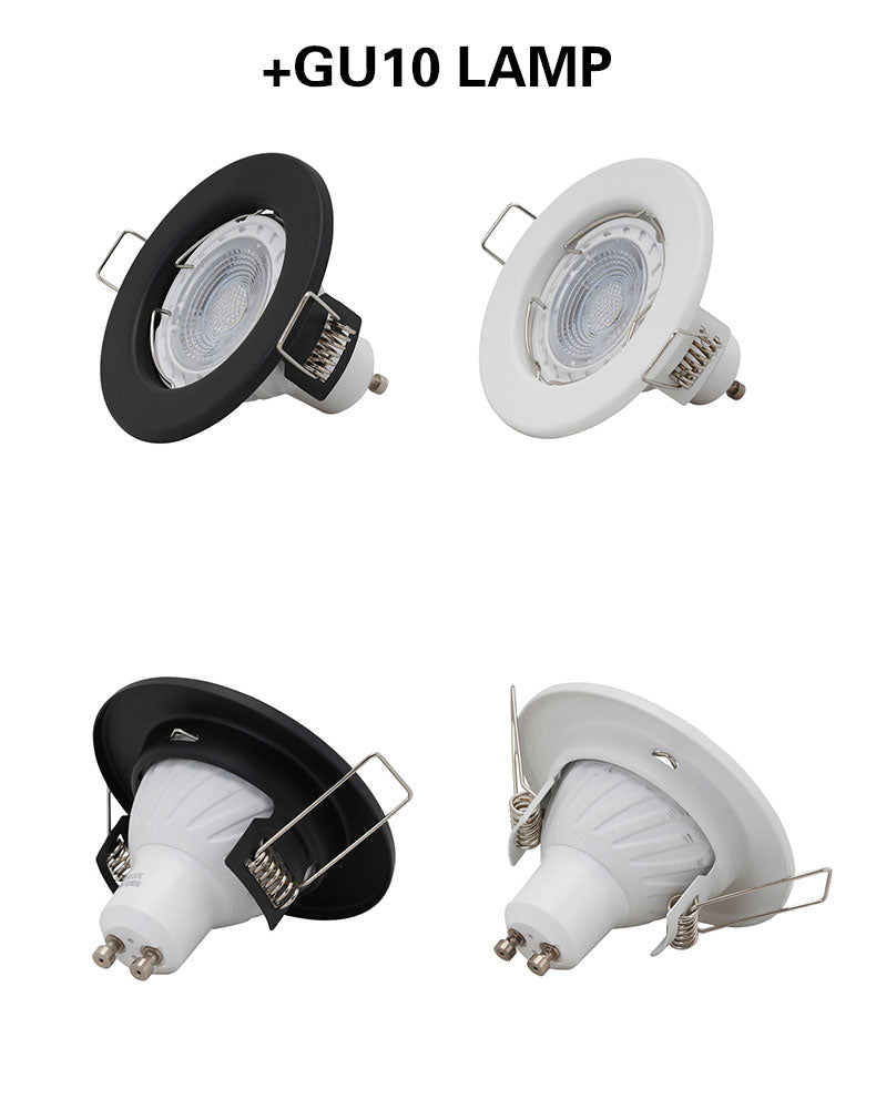 Round white Recessed LED Ceiling Light NO Adjustable Frame MR16 GU10 Bulb Fixture Downlight Holder
