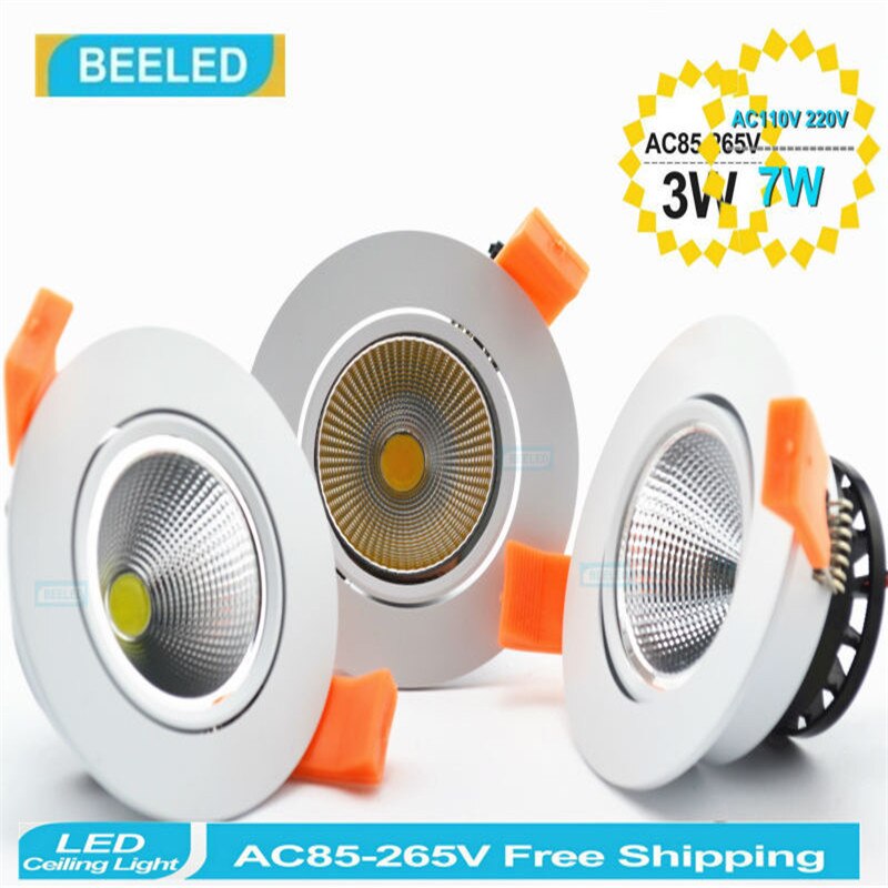 Recessed LED downlight Spot lights led lamp 3W 5W 7W white COB led dimmable dimmer led bulb lamps