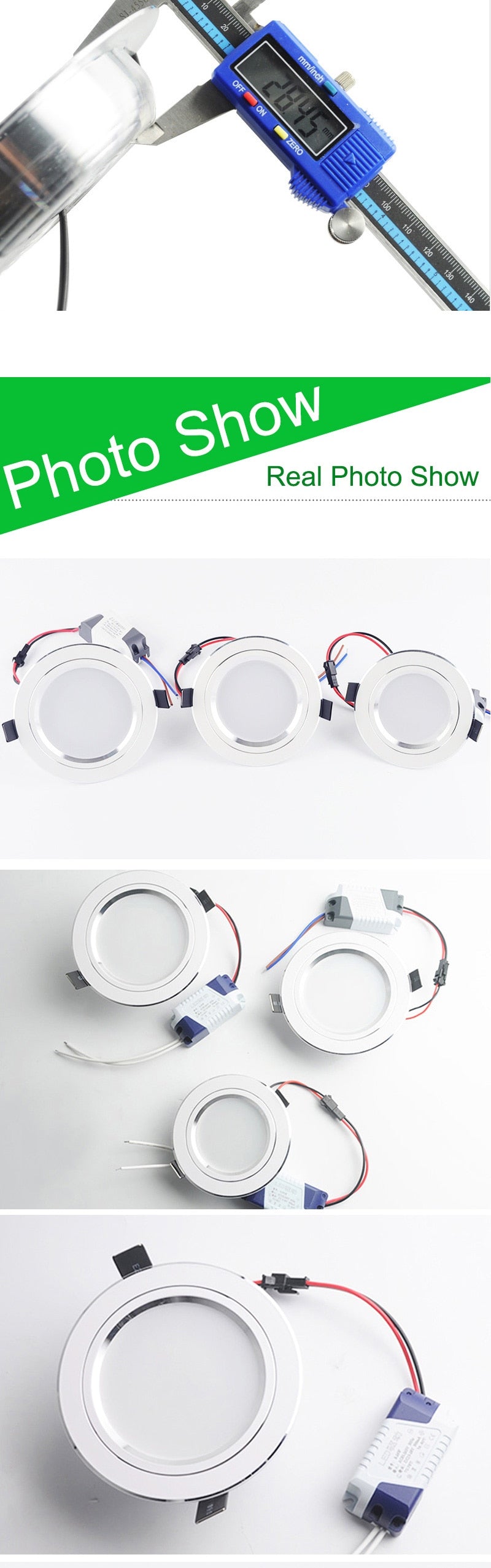 Downlight 3W 5W 9W 12W 15W 18W led downlight Silver White Ultra Thin Aluminum AC110V 220V 240V Round Recessed LED Spot Lighting