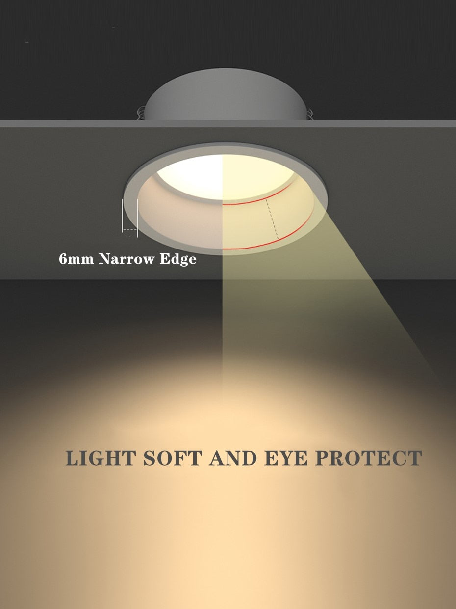 Dimmable LED downlight Recessed Indoor Led Ceiling Lamp AC85-265V 7W 12W 18W AC220V 110V LED Ceiling Spot light Bedroom Lights