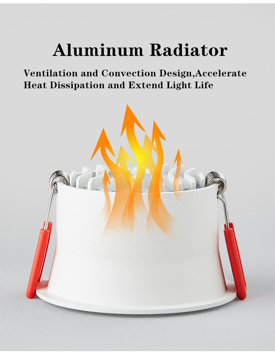 Dimmable LED downlight Recessed Indoor Led Ceiling Lamp AC85-265V 7W 12W 18W AC220V 110V LED Ceiling Spot light Bedroom Lights