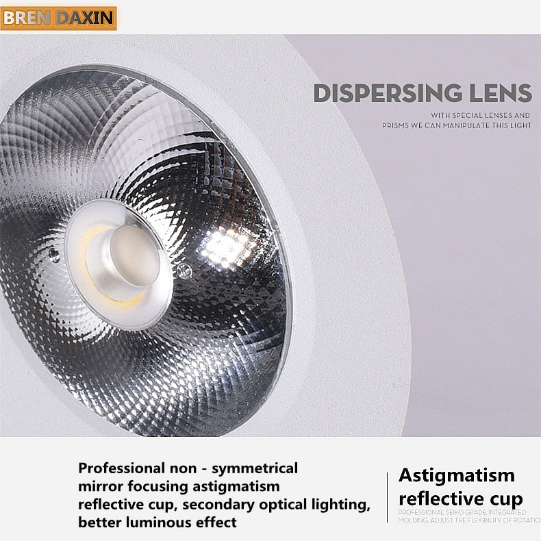 COB Ceiling Recessed Downlight 360 degree Rotatable Dimmable Slim 90 degree Foldable LED Spot Light Indoor lighting