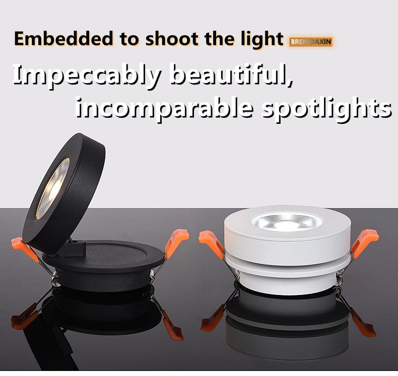 COB Ceiling Recessed Downlight 360 degree Rotatable Dimmable Slim 90 degree Foldable LED Spot Light Indoor lighting