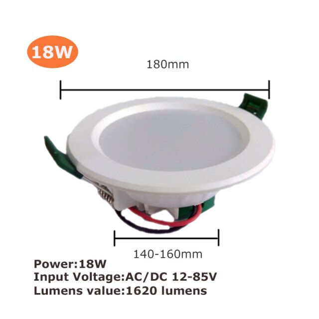 Led Downlight 18W 15W 12W 9W Aluminum Bombillas AC/DC 12V 24V Round Led Ceiling Recessed Grid Down Light 36V 50V Led Light