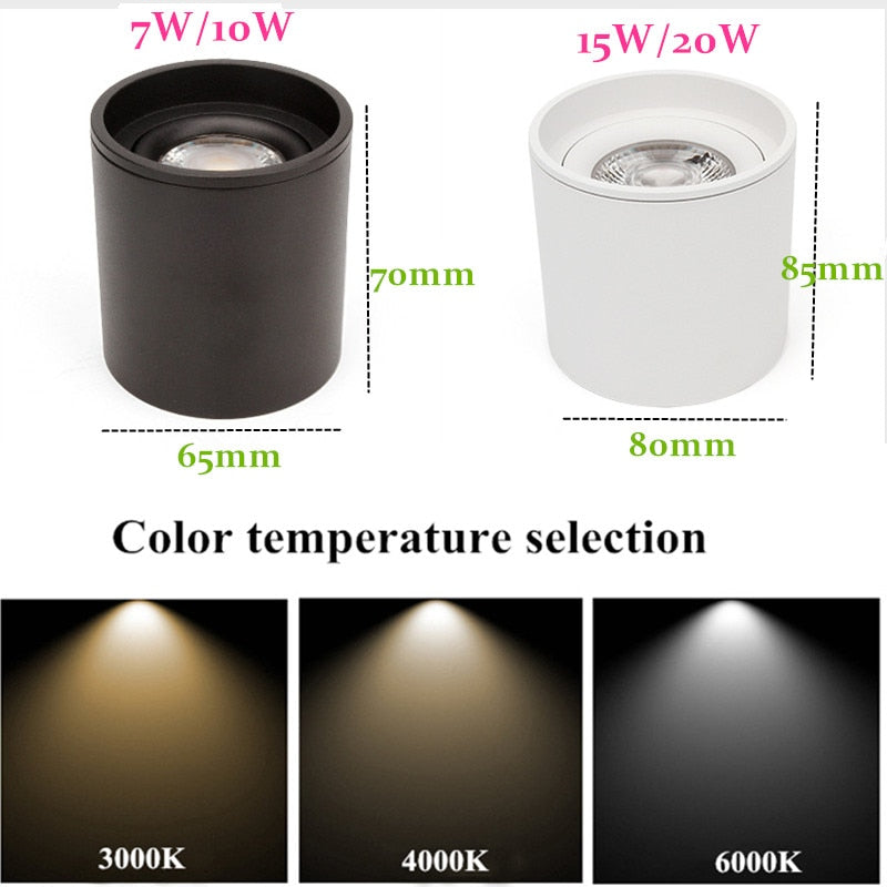 2020 new style Dimmable LED downlight 7W 10W 15W 20W 110v/220v ceiling Lamp spotlight angle adjustable ceiling type household