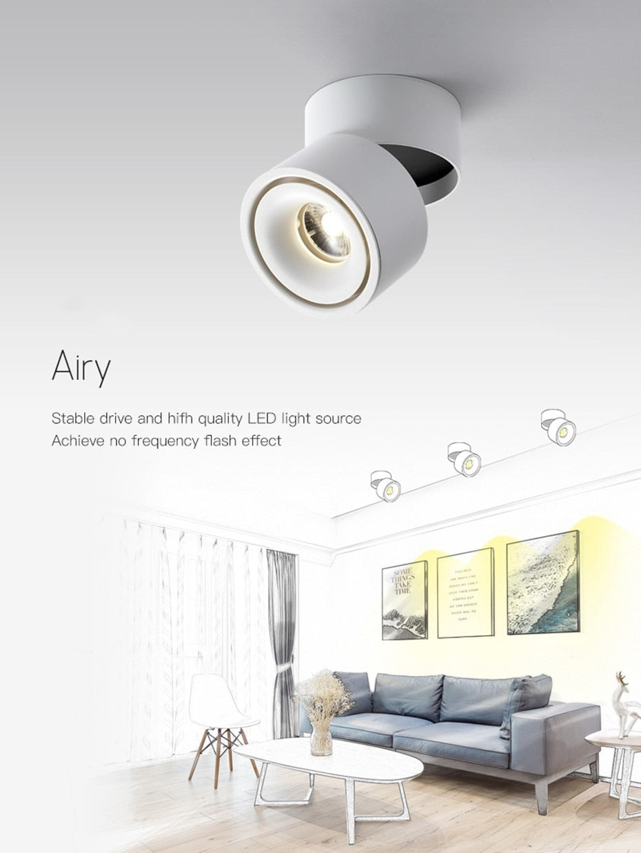 360 Degree Rotatable Dimmable LED Downlight 15W 10W background spot light led Nordic LED Ceiling lamp 85-265V Indoor Track Lamps