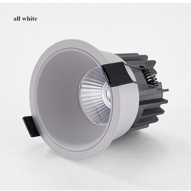Dimmable Recessed Anti Glare LED Downlights 10W/15W/18W COB Ceiling Spot Lights AC90~260V Background Lamps Indoor Lighting