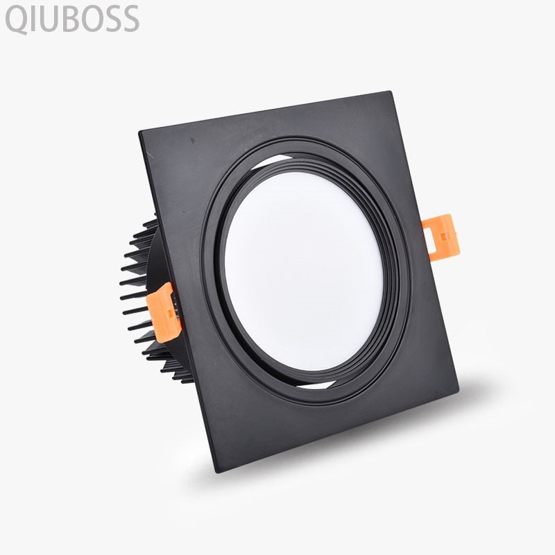 Square LED Dimmable Recessed Downlight 7W/9W/12W/15W/18W COB Ceiling Spotlight AC85-265V LED Background Lamps Indoor Lighting