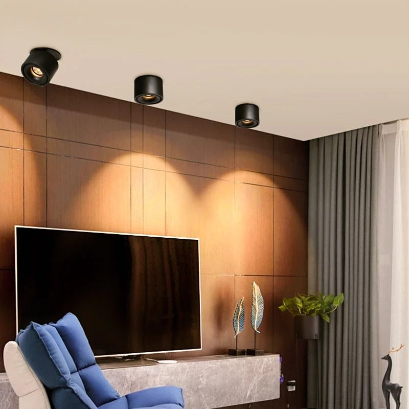 Adjustable concealed ceiling lamp, dimmable Nordic indoor spotlight, 10W, 12W, 15W. Embedded led ceiling lamp downlight