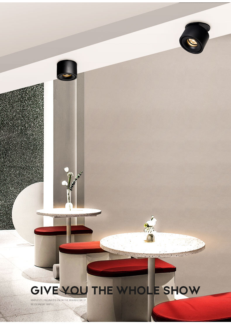 Adjustable concealed ceiling lamp, dimmable Nordic indoor spotlight, 10W, 12W, 15W. Embedded led ceiling lamp downlight