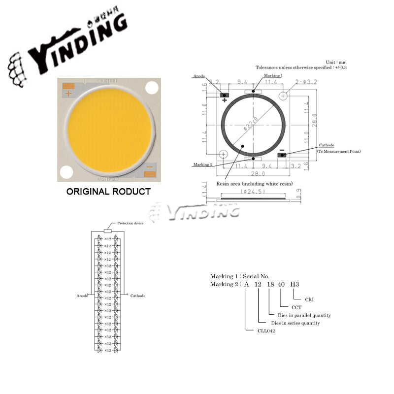 CITIZEN CLL042 ceramics COB 90W high power Light Emitting Diode 4000K Neutral white light LED CRI 90 Ra Downlight source