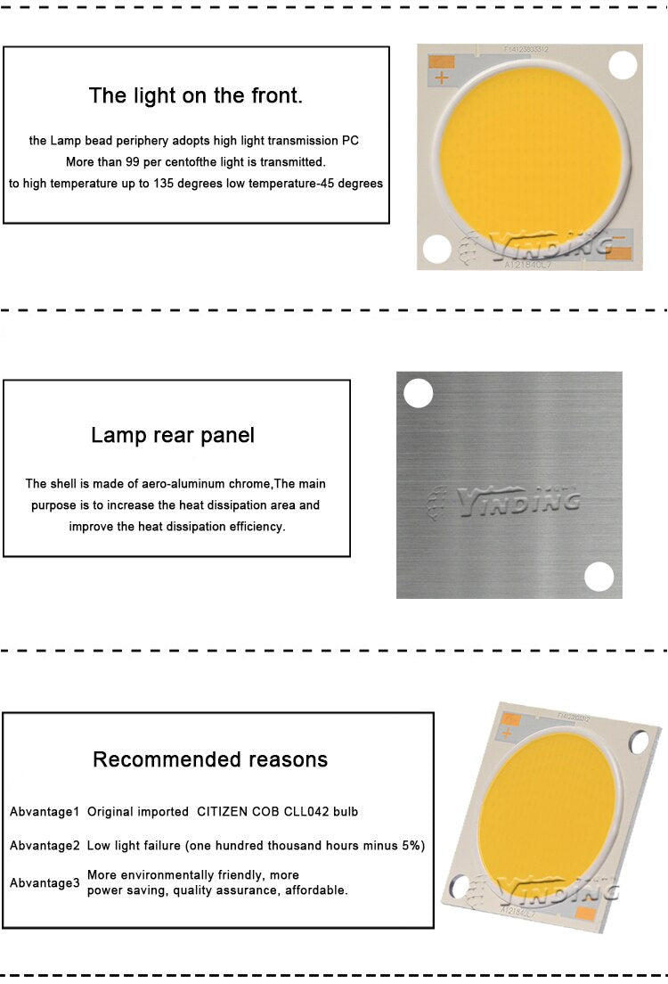 CITIZEN CLL042 ceramics COB 90W high power Light Emitting Diode 4000K Neutral white light LED CRI 90 Ra Downlight source