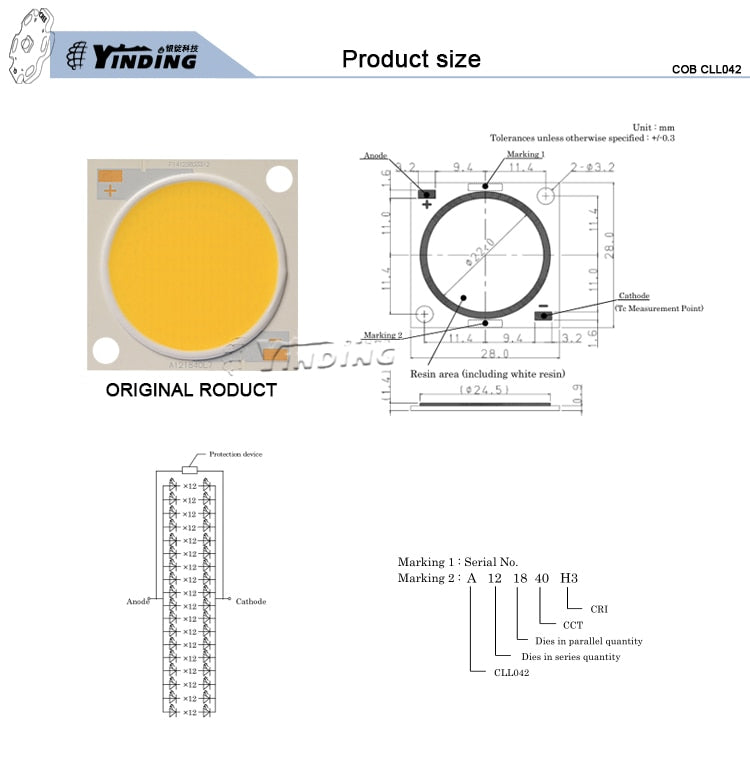 CITIZEN CLL042 ceramics COB 90W high power Light Emitting Diode 4000K Neutral white light LED CRI 90 Ra Downlight source