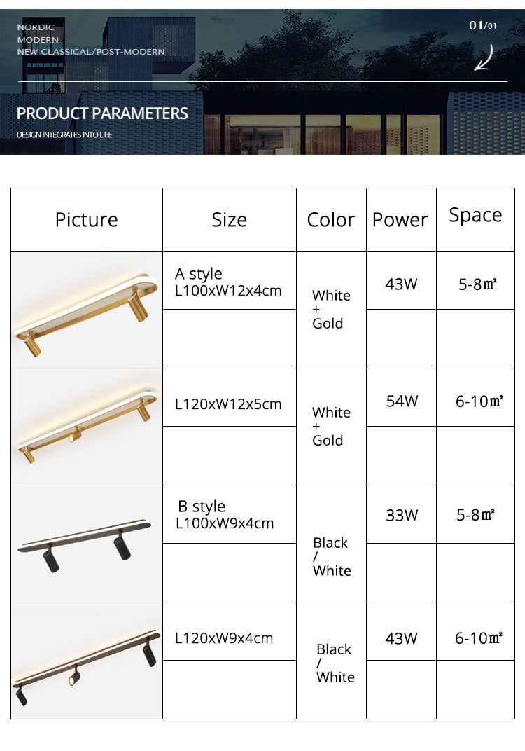 Modern Led Ceiling Lights For Living Room Bedroom Study Wardrobe Commercial Place Clothing Store Home Deco ceiling Lamp Black