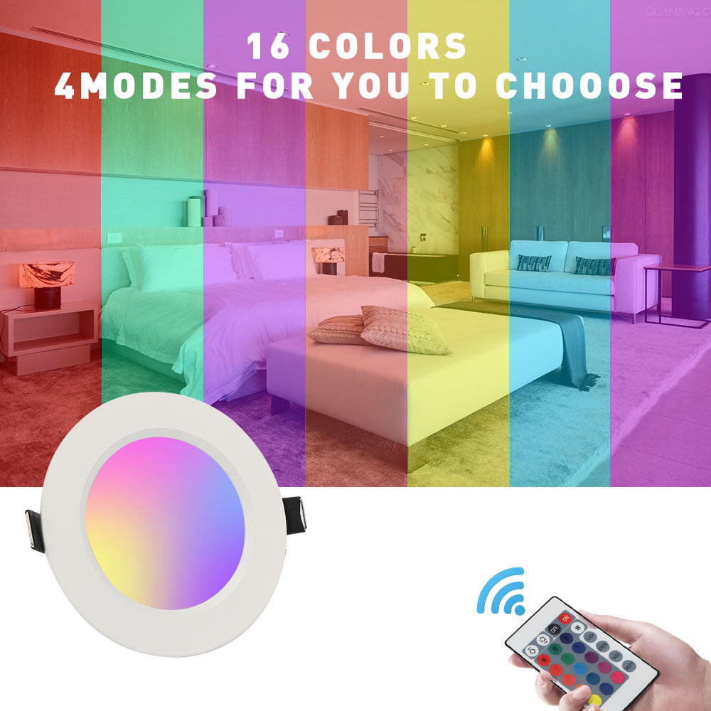 Promotion 5W 10W LED RGB bulb AC85~265V LED RGB DownLight LED Ceiling Lamp 16Colors + Remote Controller Best Limited Offer