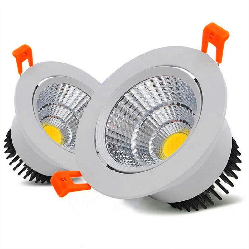 Dimmable Round Recessed COB LED Downlights 5W 7W 9W 12W 15W LED Ceiling Spot Lights AC85~265V LED Ceiling Lamps Indoor Lighting White