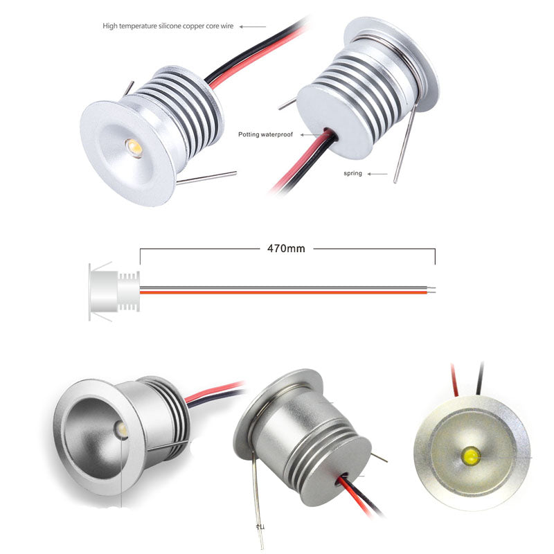 IP65 DC 12V Waterproof 1W Small Led Bulb Light 15mm 25mm 80Ra Cabinet Stair Outdoor Downlight Lamp Christmas Lighting