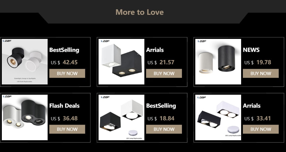 DBF Square Surface Mounted LED Downlight with Replaceable GU10 LED Bulb 5W 7W 10W 14W LED Ceiling Spot Light AC85V-265V Indoor