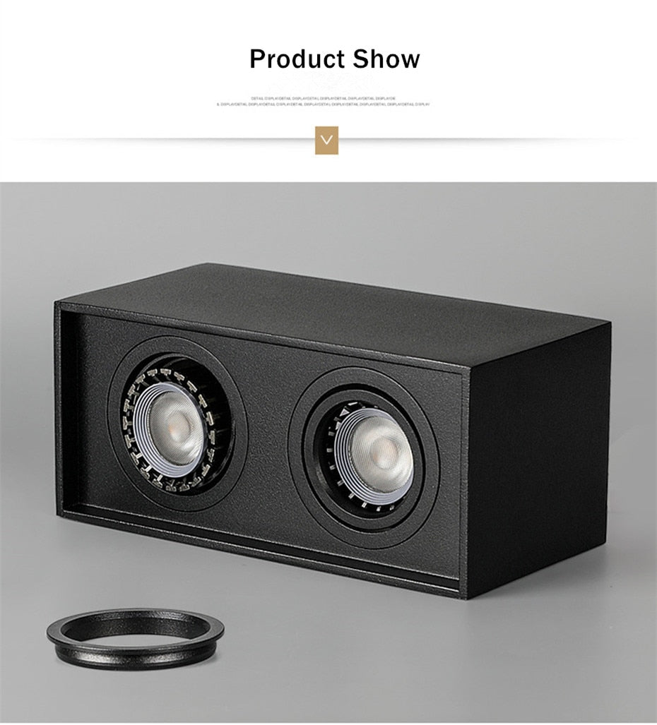 DBF Square Surface Mounted LED Downlight with Replaceable GU10 LED Bulb 5W 7W 10W 14W LED Ceiling Spot Light AC85V-265V Indoor