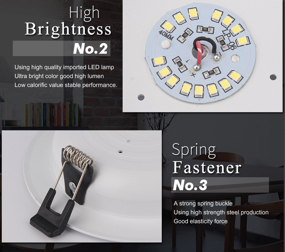 LED Downlight AC DC 12V 24V 36V Recessed Round LED Ceiling Lamp 3W 6W 9W 12W 15W 18W 36W Spot Lighting For Low Voltages