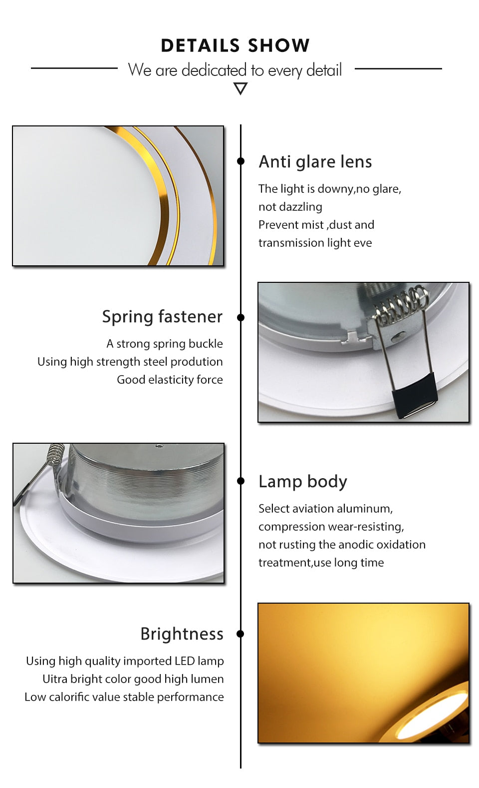 LED Downlight 18W 15W 12W 9W 5W AC 220V 230V 240V Warm Cold White Recessed LED Lamp Spot Light Led Bulb For Bedroom Kitchen