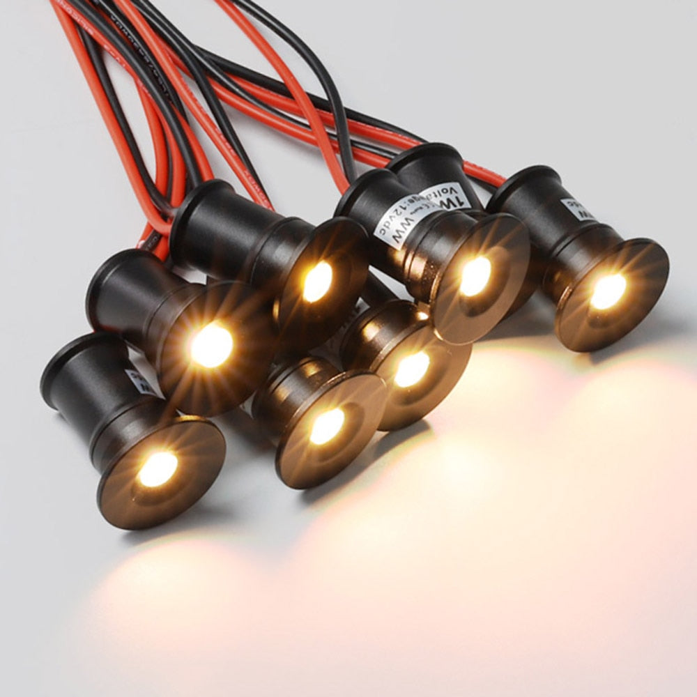 IP65 Mini LED Spot Light Ceiling Spotlight DC12V Cabinet Lamp Bedroom Lighting 9PCS Downlight with AC100-265V Transformer