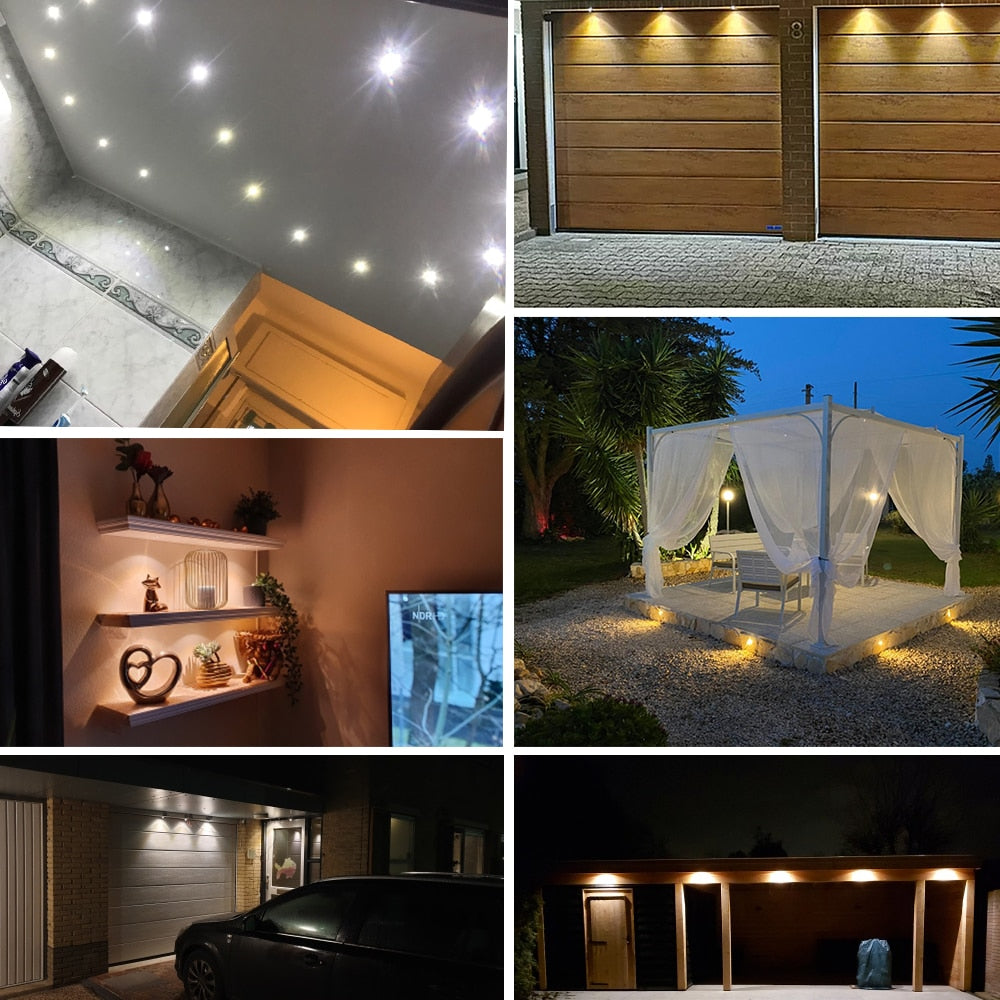 IP65 Mini LED Spot Light Ceiling Spotlight DC12V Cabinet Lamp Bedroom Lighting 9PCS Downlight with AC100-265V Transformer
