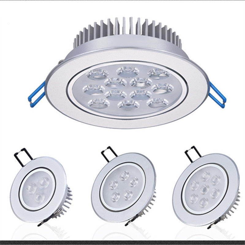 Silver Dimmable Recessed Anti Glare LED Downlights 3W/6W/10W/14W/18W/24W COB Ceiling Spot Lights AC85~265V Background Lamps