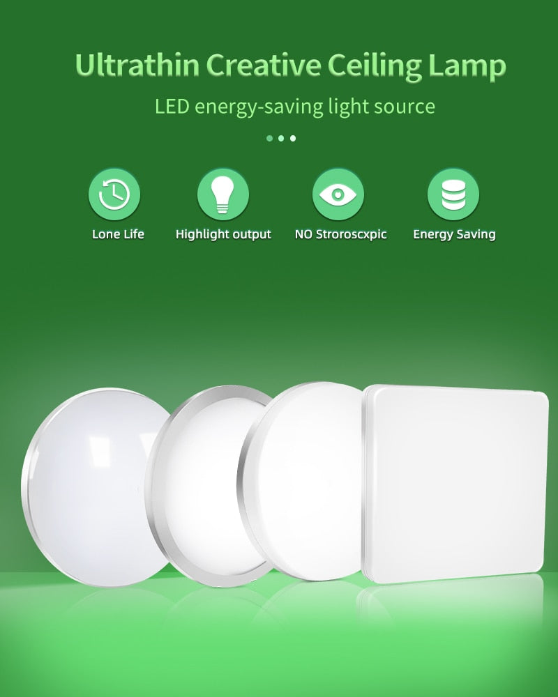 K-RU LED Panel Lamps AC 85-265V 6W 9W 18W 24W Ultra Thin Wall Light Surface Mounted Lamp Indoor Lighting Modern Home Lighting